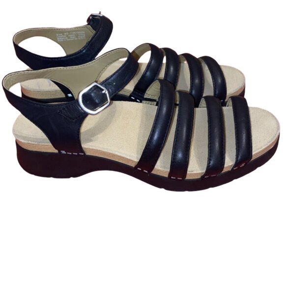 Dansko Roxie Napa Strappy Sandals Black Leather Size 40 Ladies US 9.5-10 - Picture 1 of 4